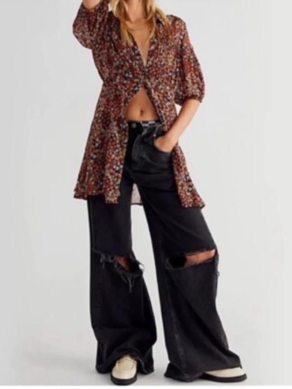 NWT Free People Bonnie Mini Dress Dusk Combo Size M